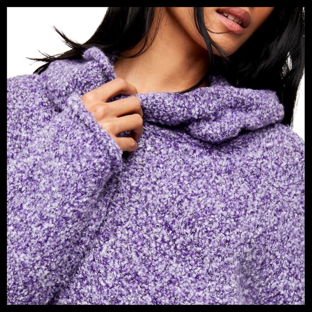 Free People Cowl Neck Sweater Purple - Picture 4 of 8